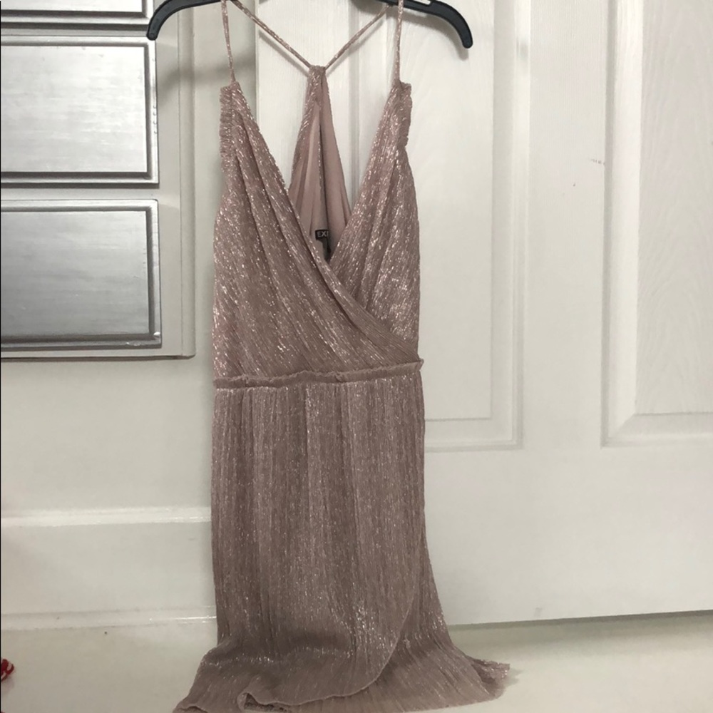 Express light pink sparkle dress
